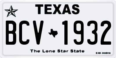 TX license plate BCV1932