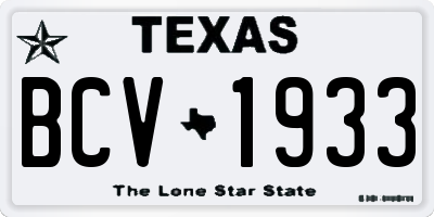 TX license plate BCV1933