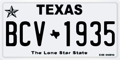 TX license plate BCV1935