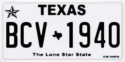 TX license plate BCV1940