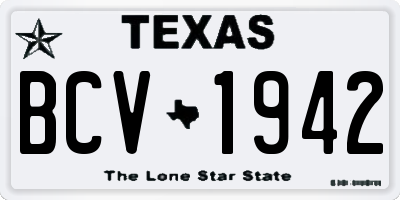 TX license plate BCV1942