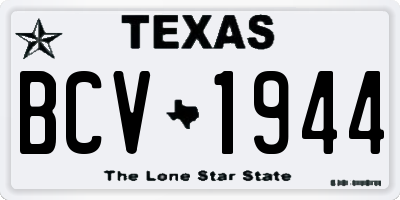 TX license plate BCV1944