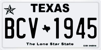 TX license plate BCV1945