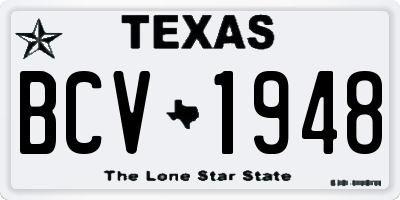 TX license plate BCV1948