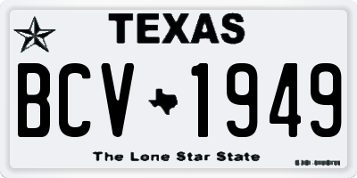 TX license plate BCV1949