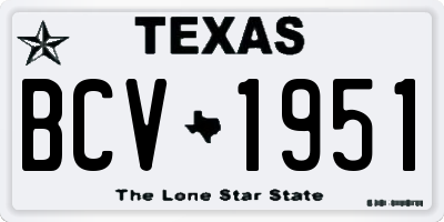 TX license plate BCV1951