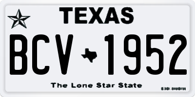 TX license plate BCV1952