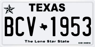 TX license plate BCV1953