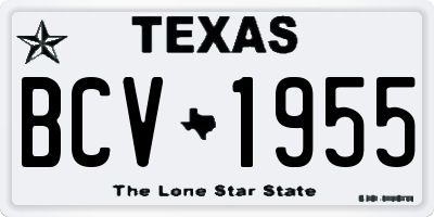 TX license plate BCV1955