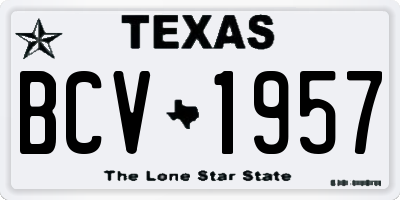 TX license plate BCV1957