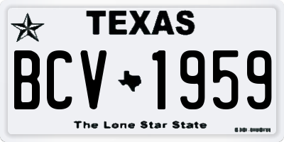 TX license plate BCV1959