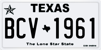 TX license plate BCV1961