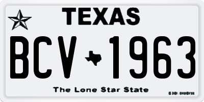 TX license plate BCV1963