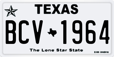 TX license plate BCV1964