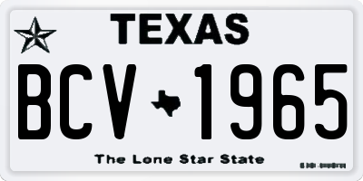 TX license plate BCV1965