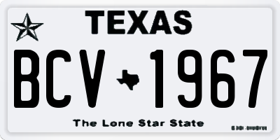 TX license plate BCV1967