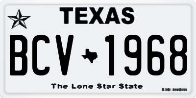 TX license plate BCV1968