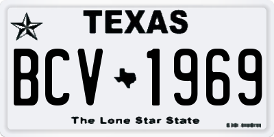 TX license plate BCV1969