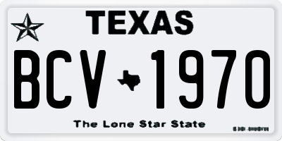 TX license plate BCV1970