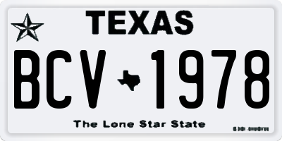 TX license plate BCV1978