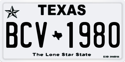 TX license plate BCV1980