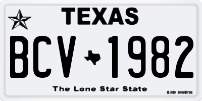 TX license plate BCV1982
