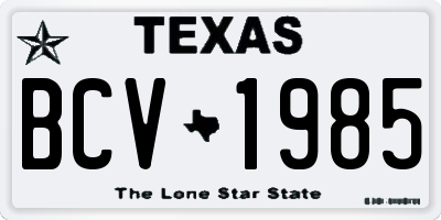 TX license plate BCV1985