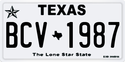 TX license plate BCV1987