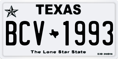 TX license plate BCV1993