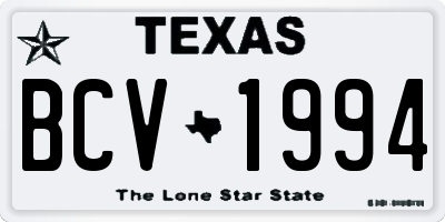 TX license plate BCV1994