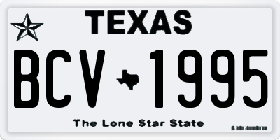 TX license plate BCV1995