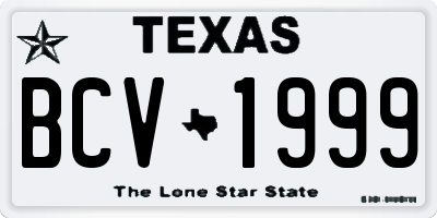 TX license plate BCV1999