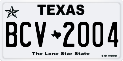TX license plate BCV2004
