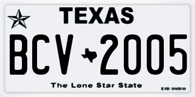 TX license plate BCV2005