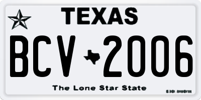 TX license plate BCV2006