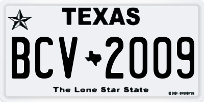 TX license plate BCV2009