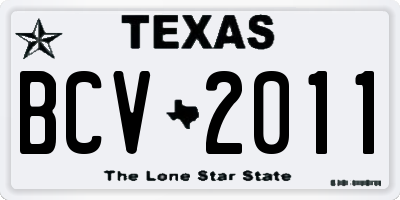 TX license plate BCV2011