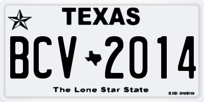 TX license plate BCV2014