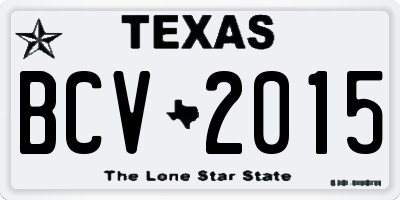 TX license plate BCV2015