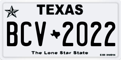 TX license plate BCV2022