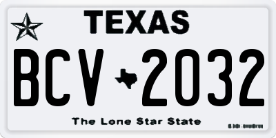TX license plate BCV2032