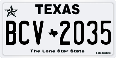TX license plate BCV2035