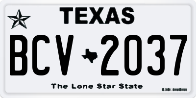 TX license plate BCV2037