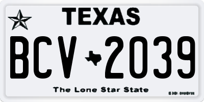 TX license plate BCV2039