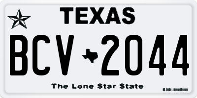 TX license plate BCV2044