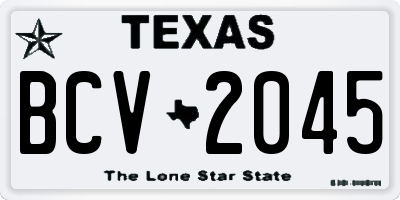TX license plate BCV2045