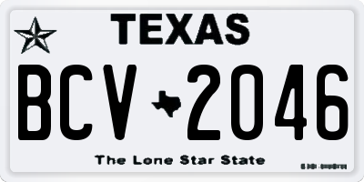 TX license plate BCV2046