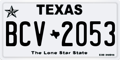 TX license plate BCV2053