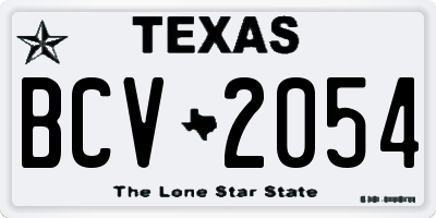 TX license plate BCV2054