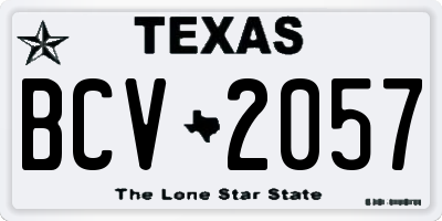 TX license plate BCV2057